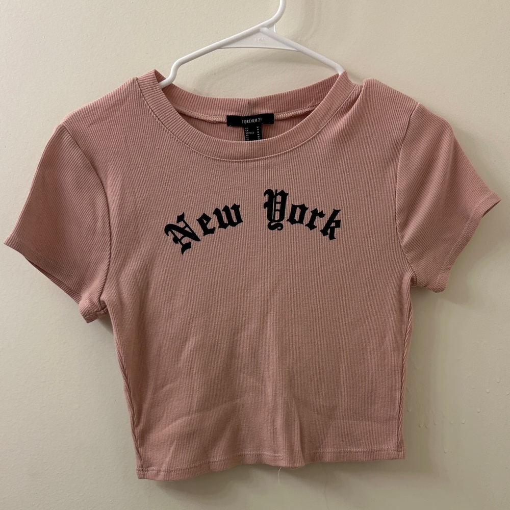 Forever 21 Pink Graphic Crop Top